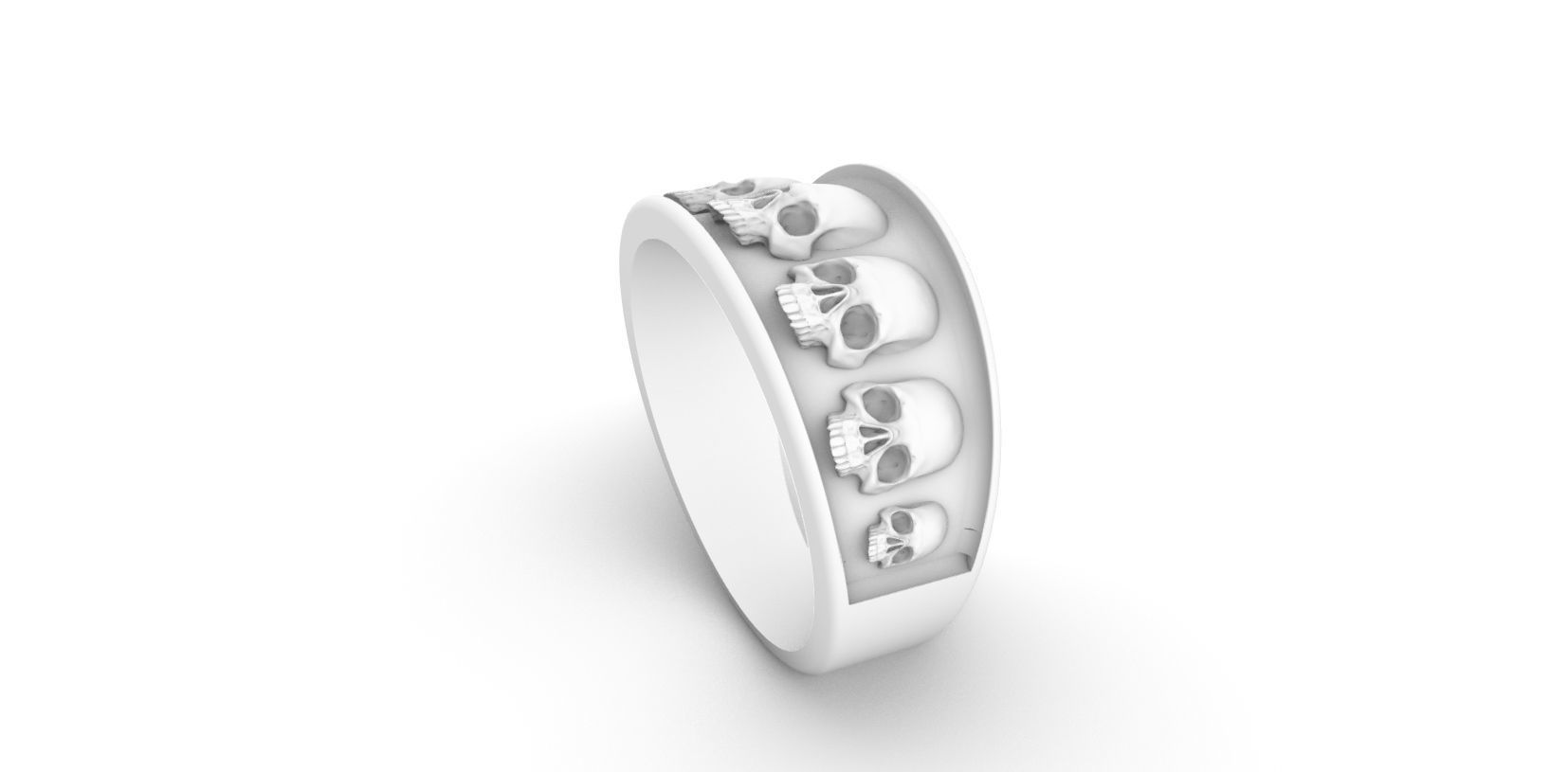 Full Skulled Ring 3D print model_8