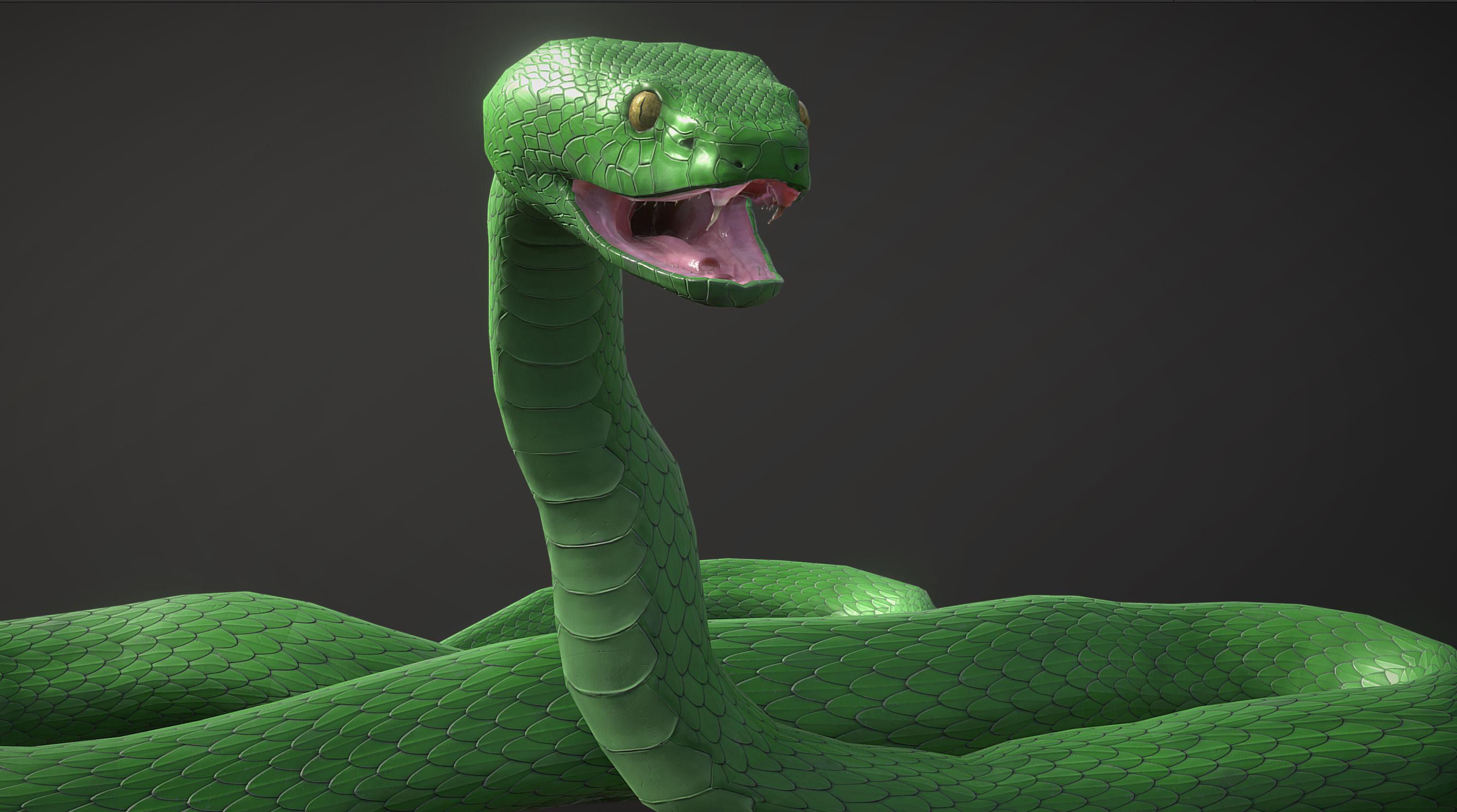 Snake - Blue Viper with animations Low-poly 3D model_19