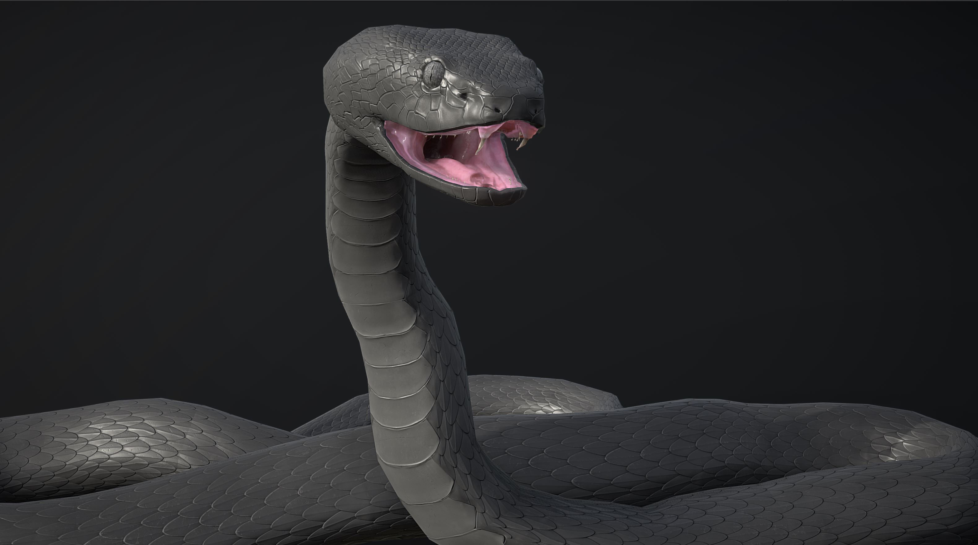 Snake - Blue Viper with animations Low-poly 3D model_17