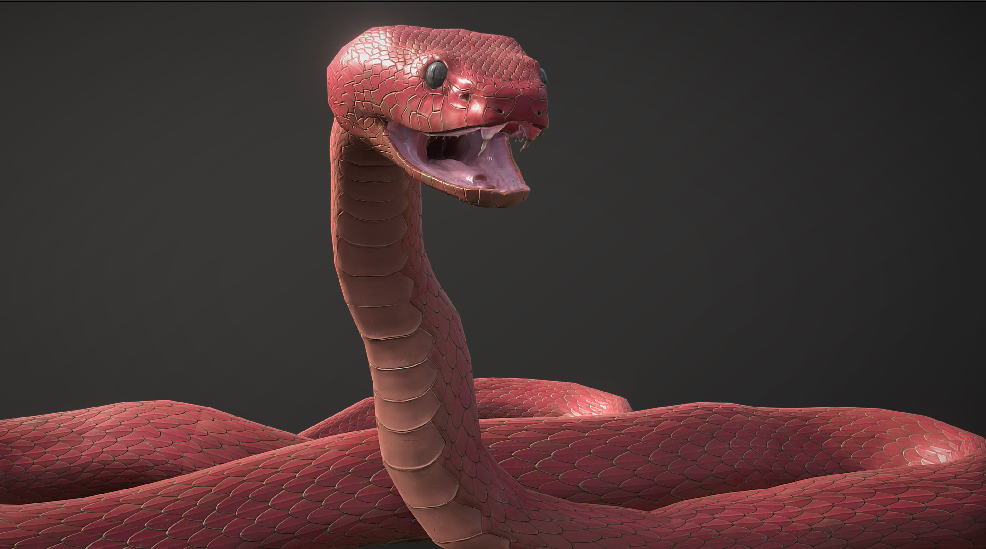 Snake - Blue Viper with animations Low-poly 3D model_14