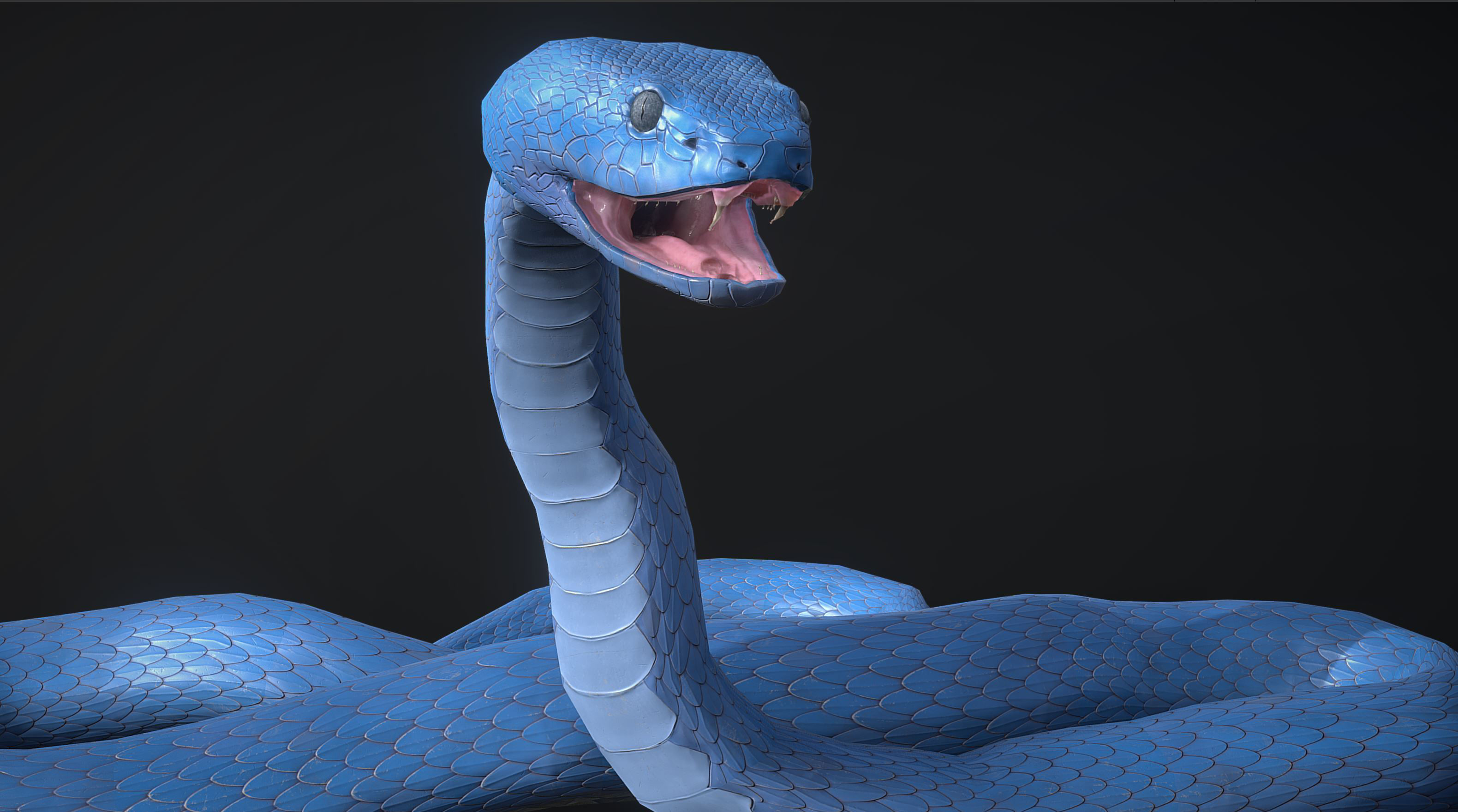 Snake - Blue Viper with animations Low-poly 3D model_18