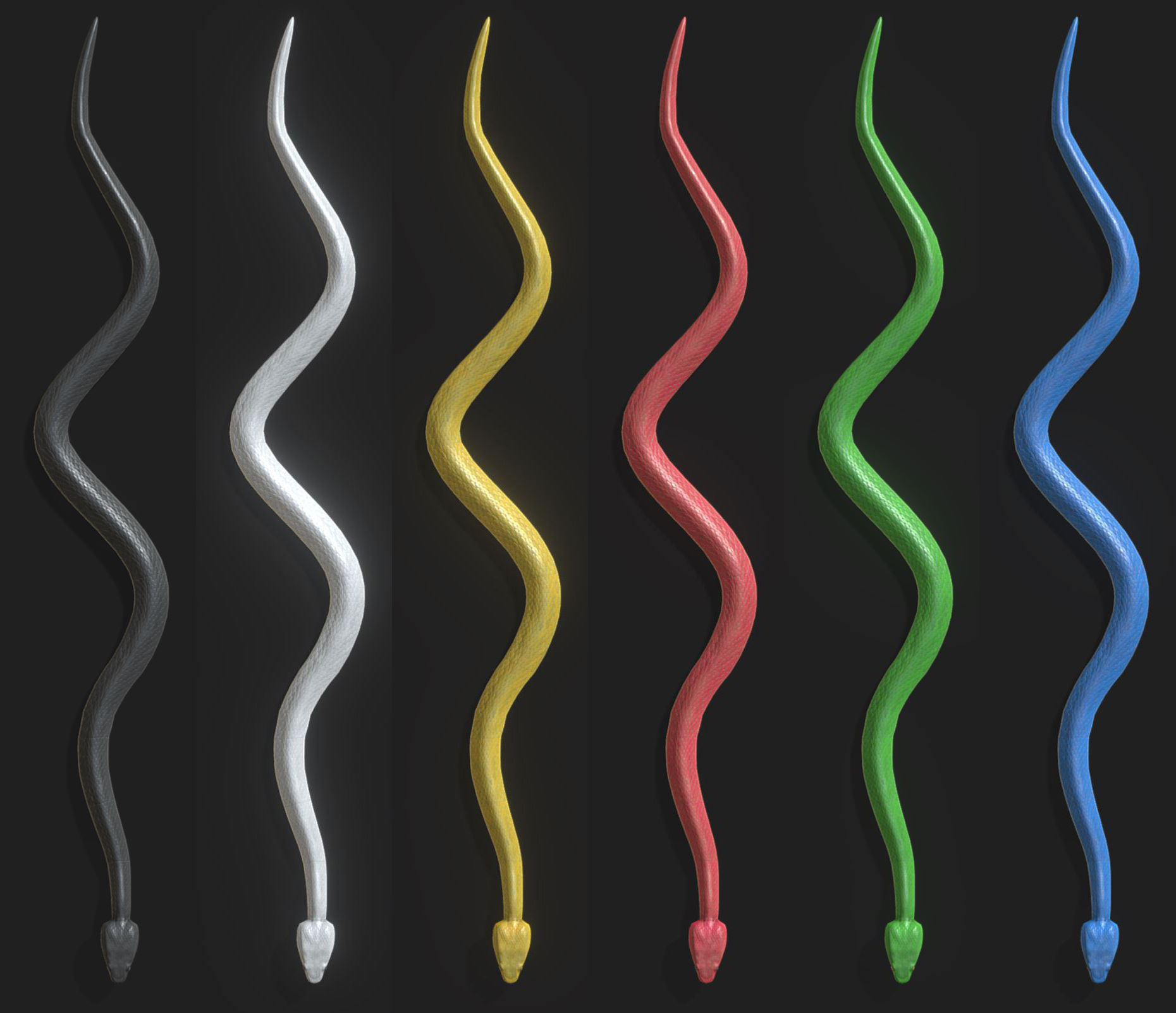 Snake - Blue Viper with animations Low-poly 3D model_13