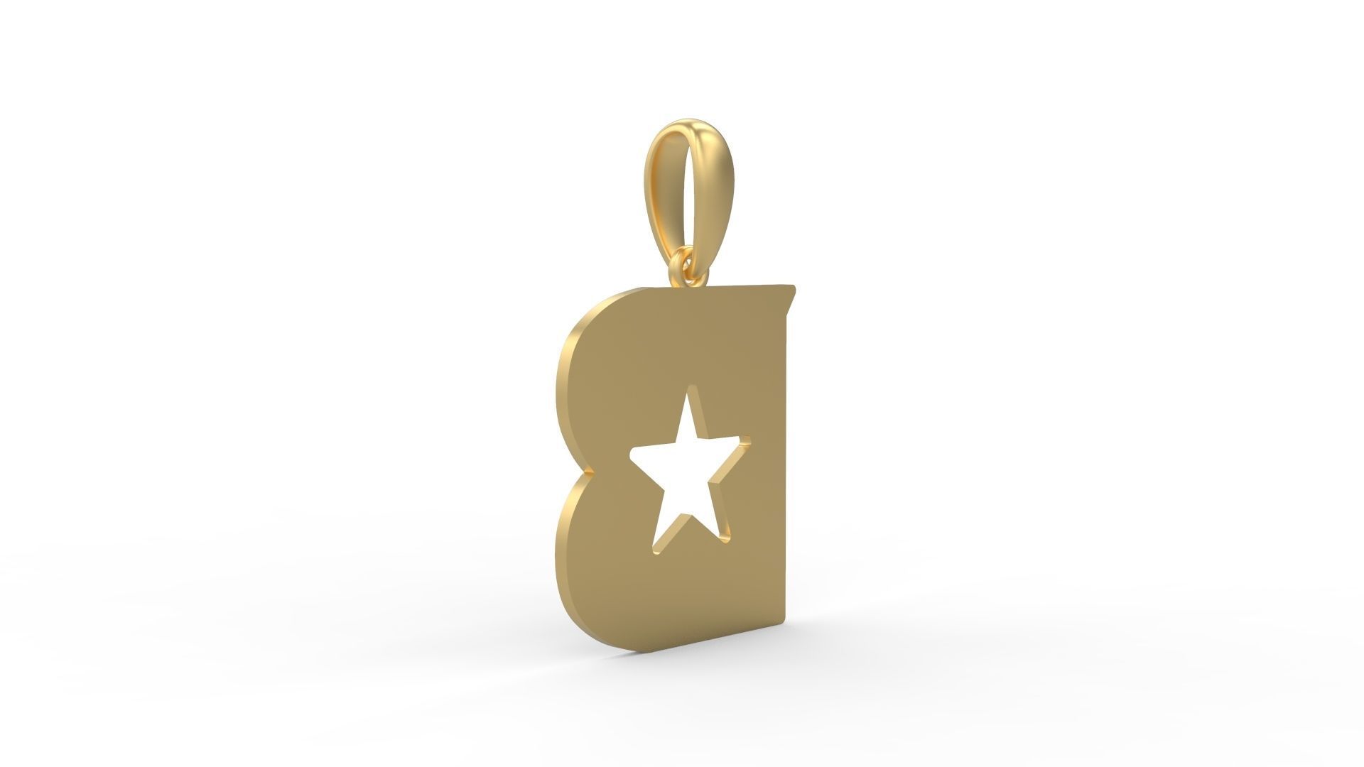 Initial Letters Pendant Captain of America B 3D print model_3