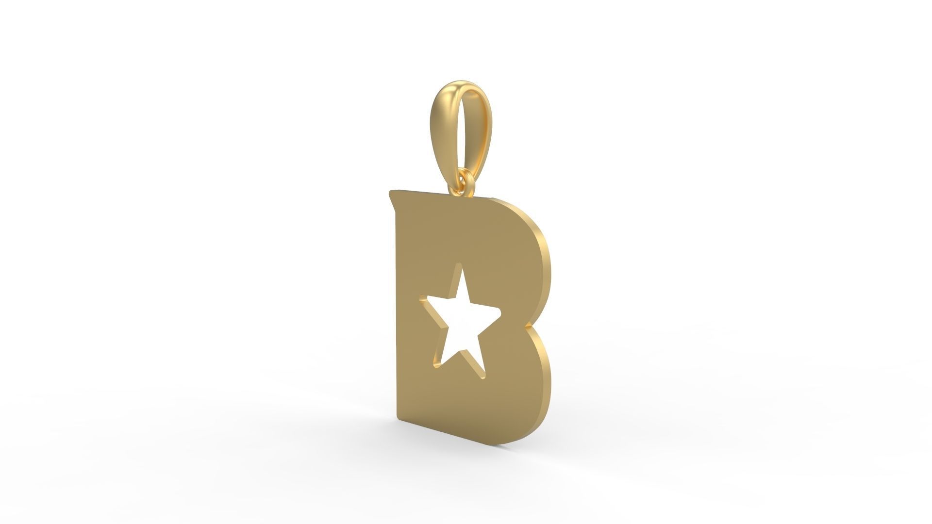 Initial Letters Pendant Captain of America B 3D print model_1