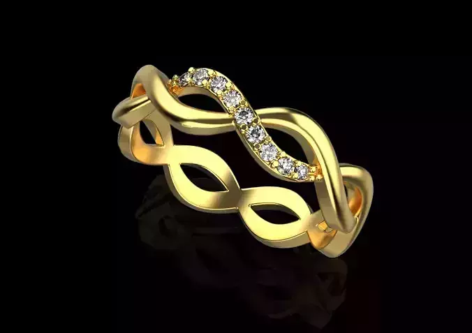 Braided ribbon infinity rings 3d models 