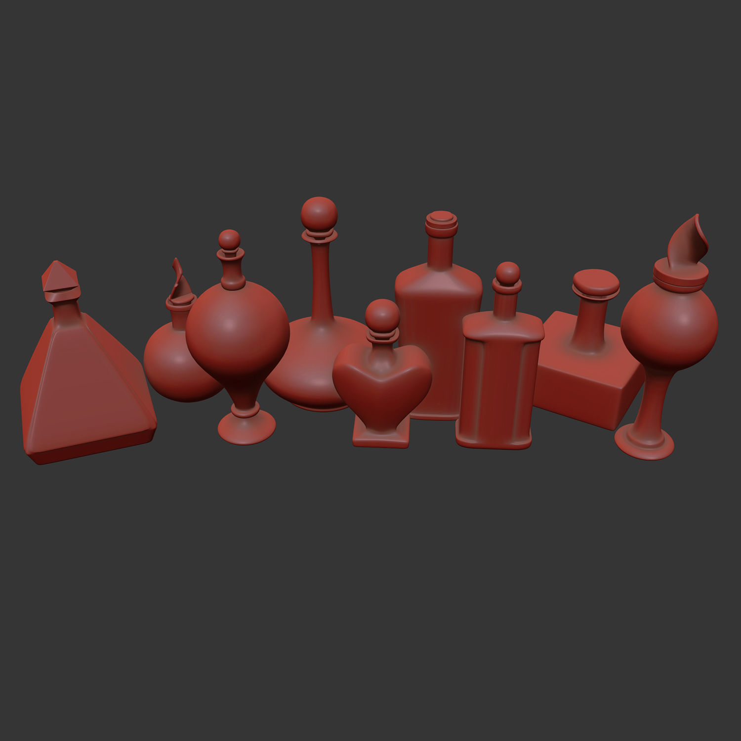 ColorGlassBottle bottles and potions Low-poly 3D model_2