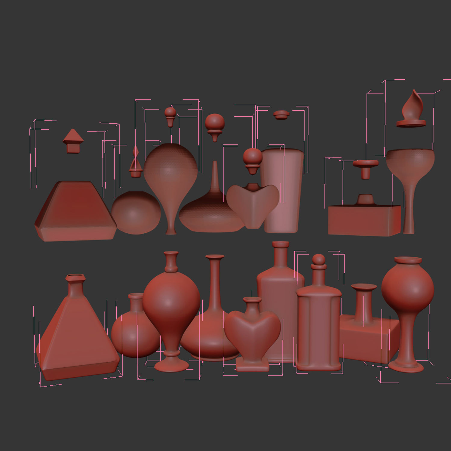 ColorGlassBottle bottles and potions Low-poly 3D model_5
