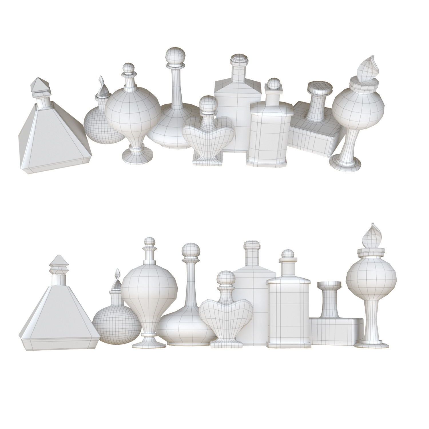 ColorGlassBottle bottles and potions Low-poly 3D model_1