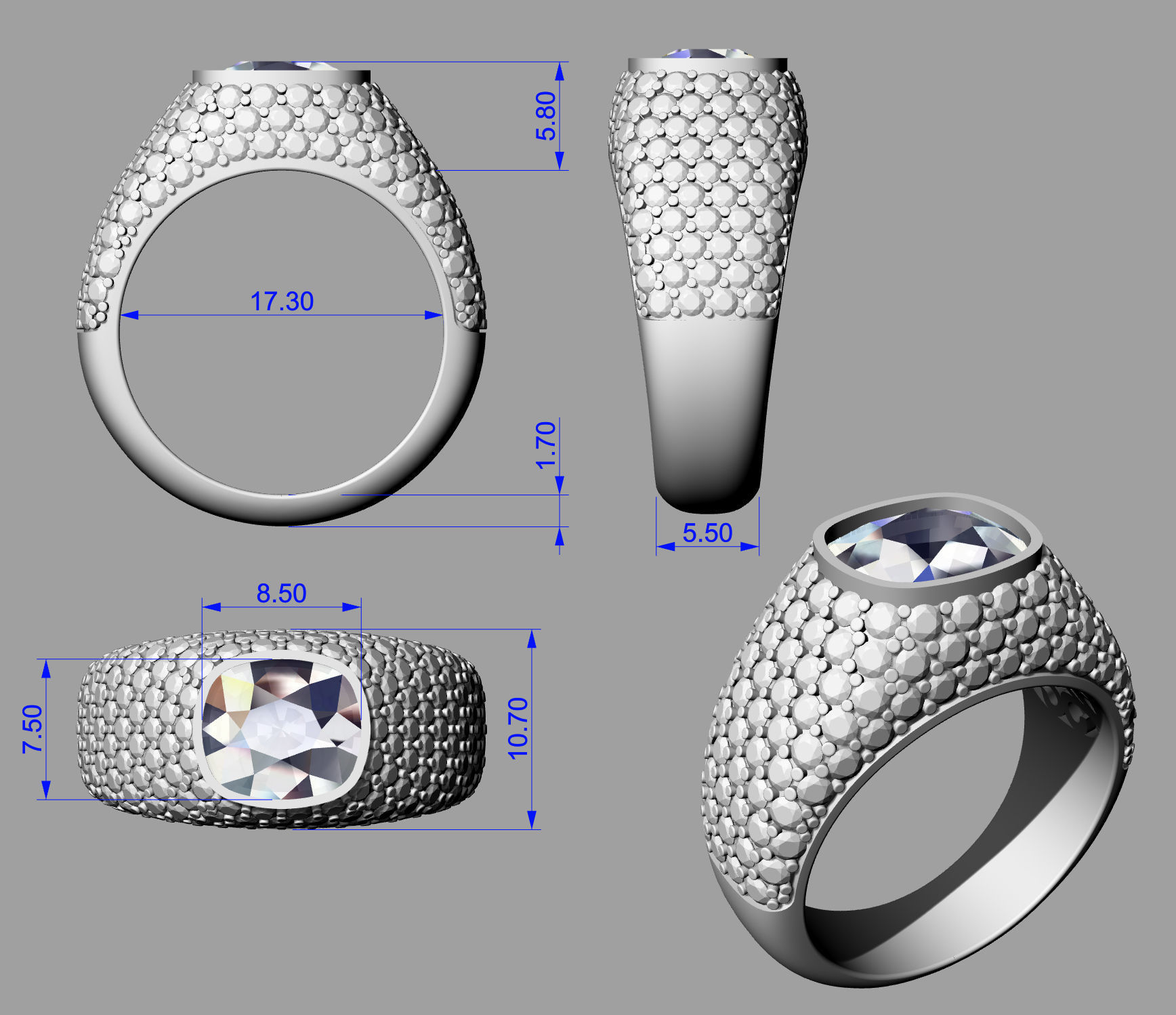 Ring Cocktail 3D print model_8
