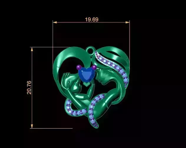 mother child necklace