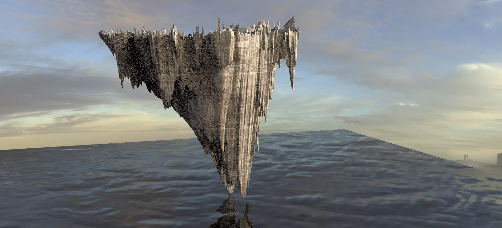Floating Mountain rocks 3D model_0