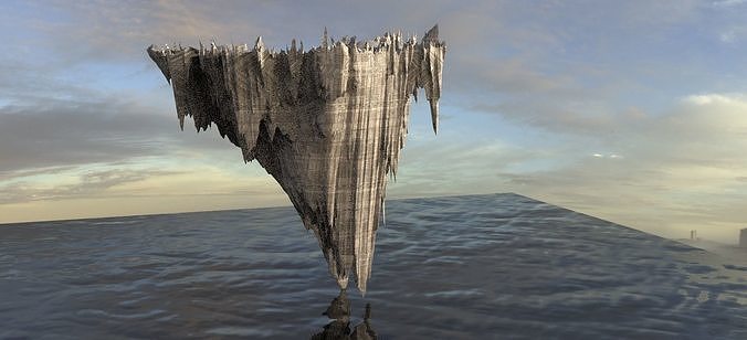 Floating Mountain rocks 3D model