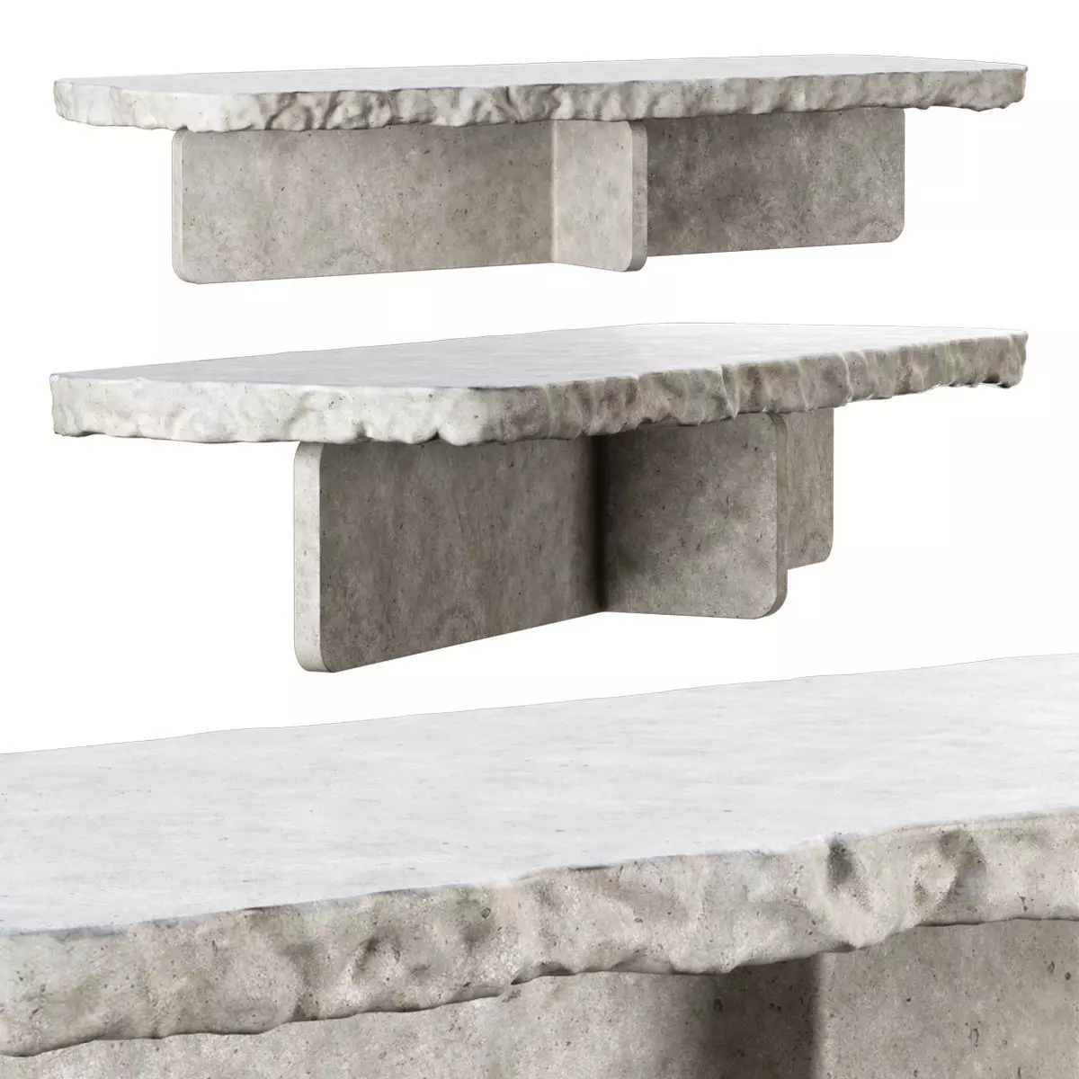 Richard concrete long table by Bpoint design  3D model_0