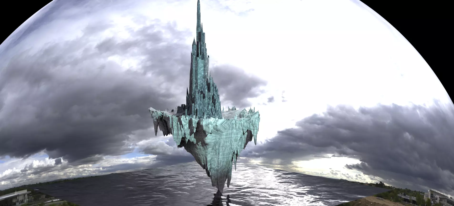 Floating Mountain castle 3D model