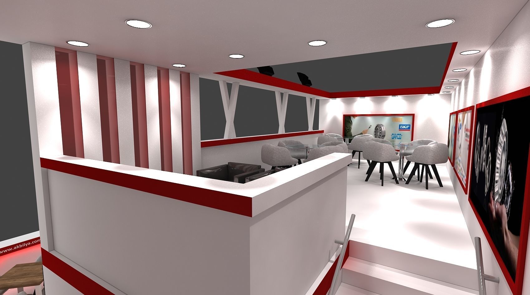 Booth Exhibition Stand Stall 10X10m Height 500 cm 3 Side Open  3D model_8