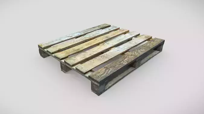3D Scanned Wooden Pallet - Real-time Ready for Games