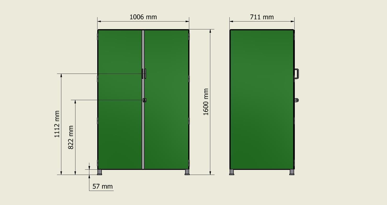 STEEL MATERIAL CABINET Low-poly 3D model_8