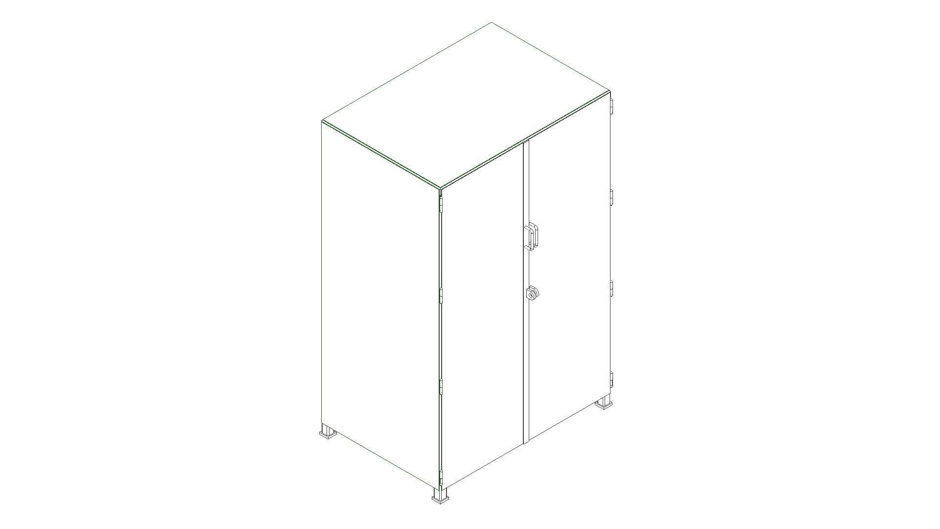 STEEL MATERIAL CABINET Low-poly 3D model_7