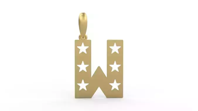 Initial Letters Pendant Captain of America W