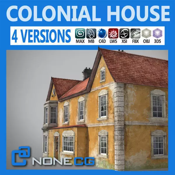 Realistic Old Building Low-poly 3D model_0