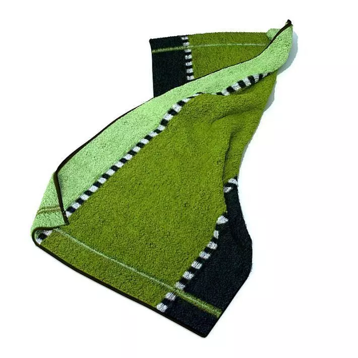 Green And Black Towel 3D model_0