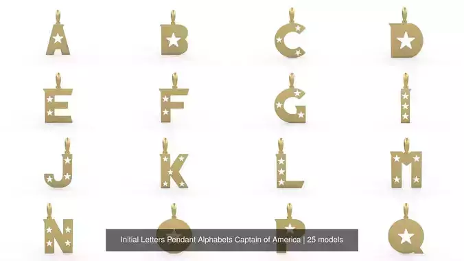 Initial Letters Pendant Alphabets Captain of America