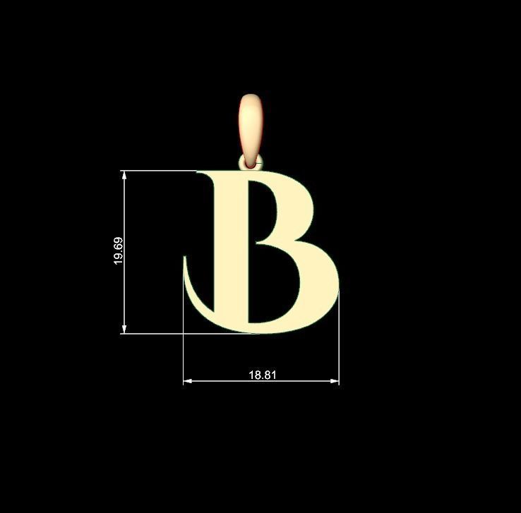Initial Letters Pendant Cinzel Decorative B 3D print model_4