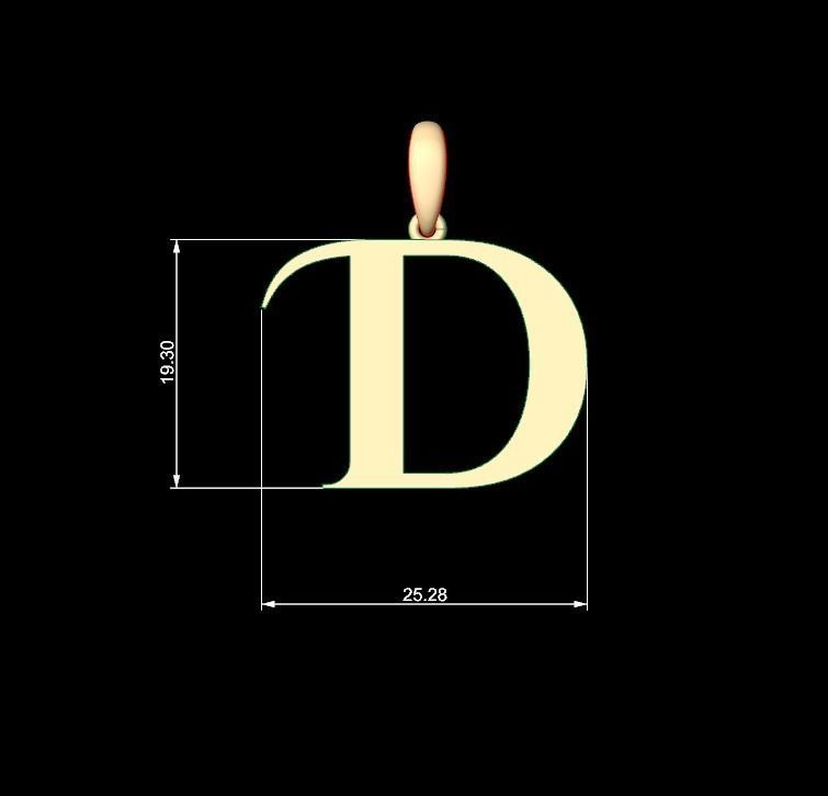 Initial Letters Pendant Cinzel Decorative D 3D print model_5
