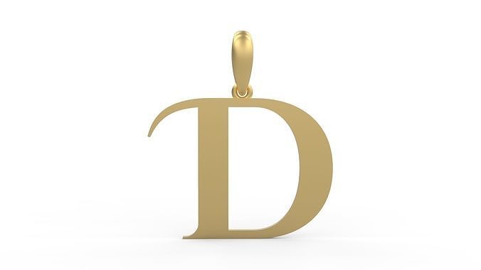 Initial Letters Pendant Cinzel Decorative D 3D print model
