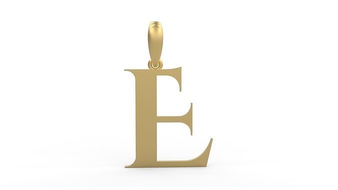 Initial Letters Pendant Cinzel Decorative E 3D print model