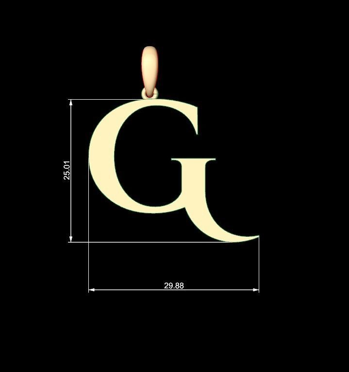 Initial Letters Pendant Cinzel Decorative G 3D print model_4