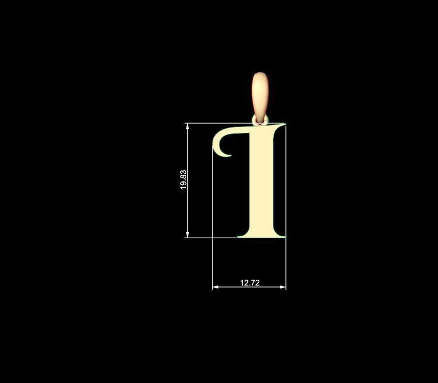 Initial Letters Pendant Cinzel Decorative I 3D print model_4