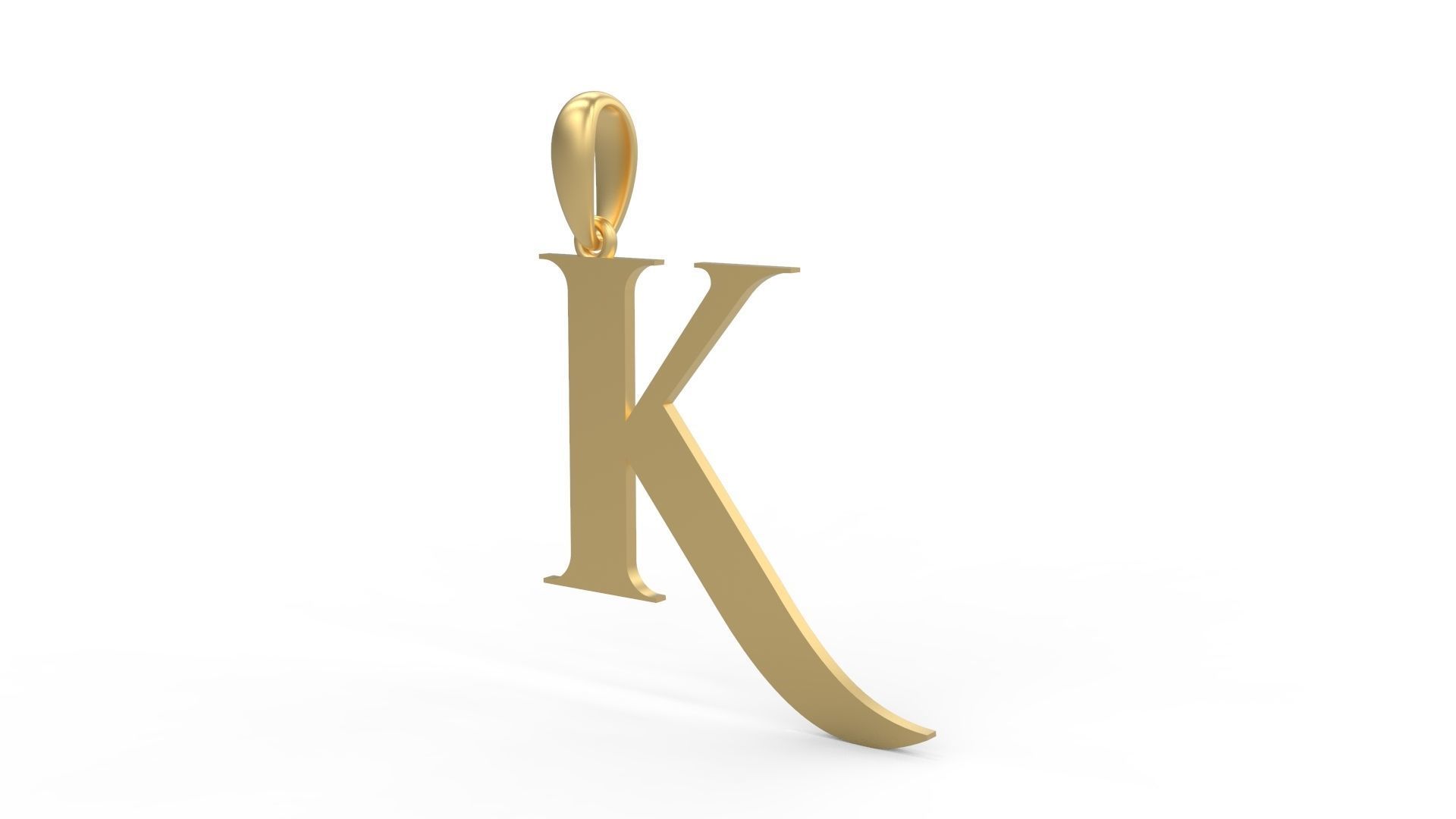 Initial Letters Pendant Cinzel Decorative K 3D print model_1