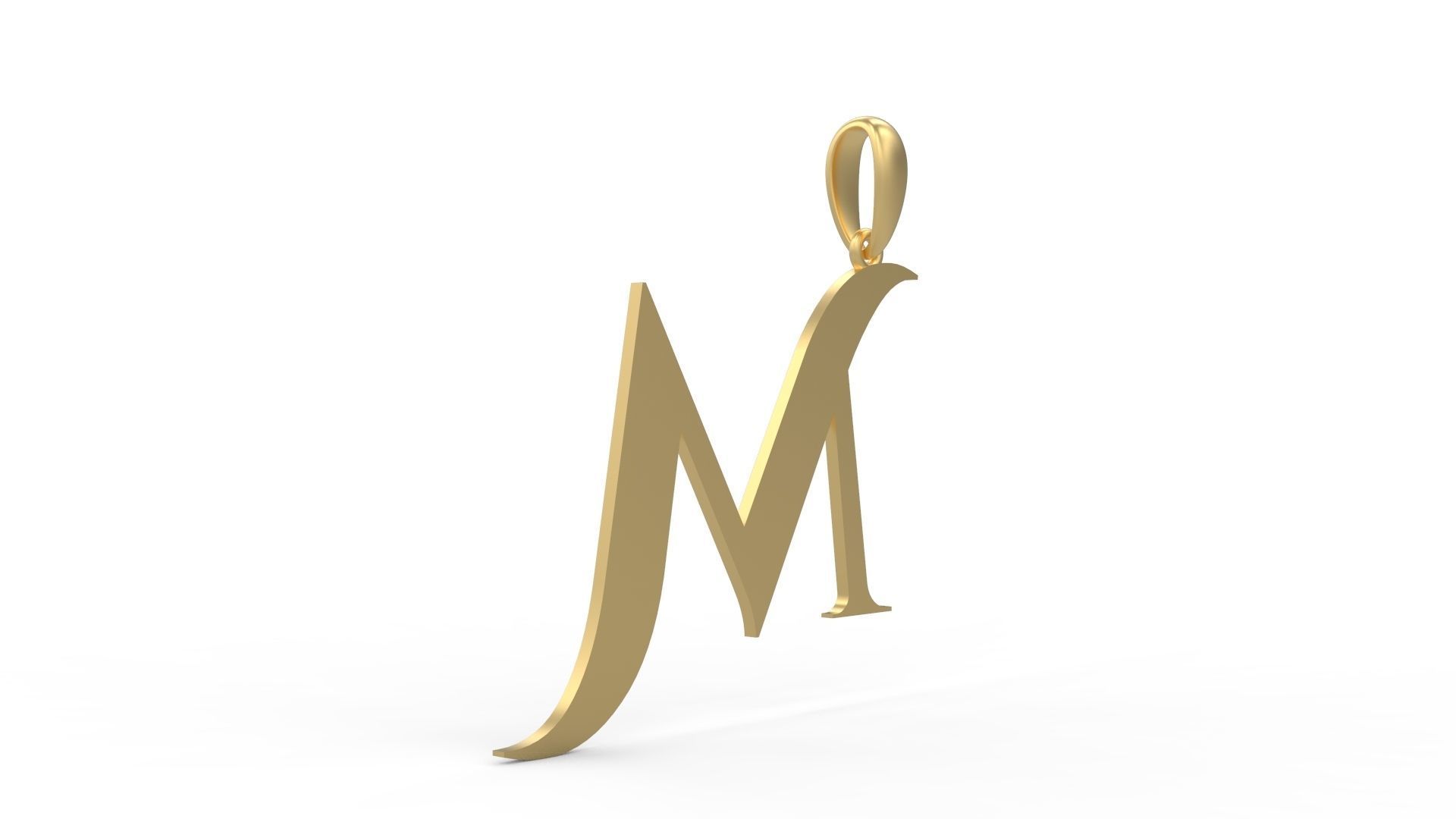 Initial Letters Pendant Cinzel Decorative M 3D print model_3