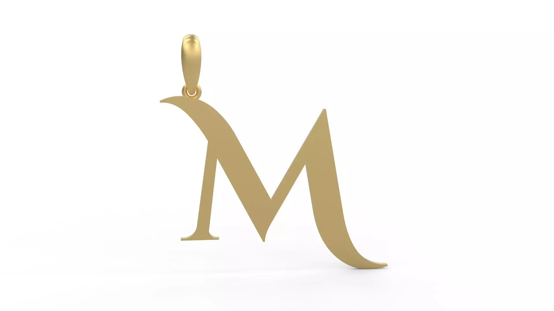 Initial Letters Pendant Cinzel Decorative M 3D print model_0