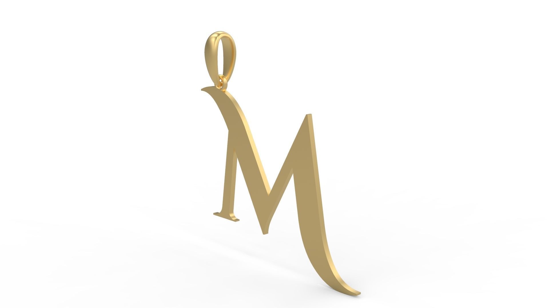 Initial Letters Pendant Cinzel Decorative M 3D print model_1