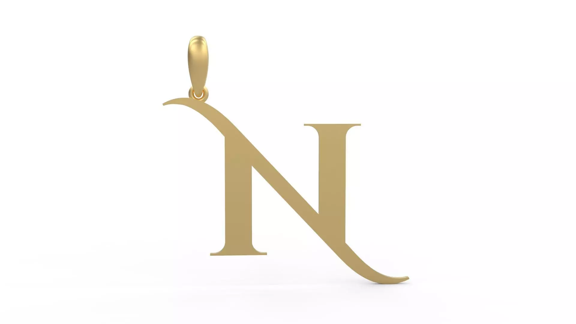 Initial Letters Pendant Cinzel Decorative N 3D print model_0
