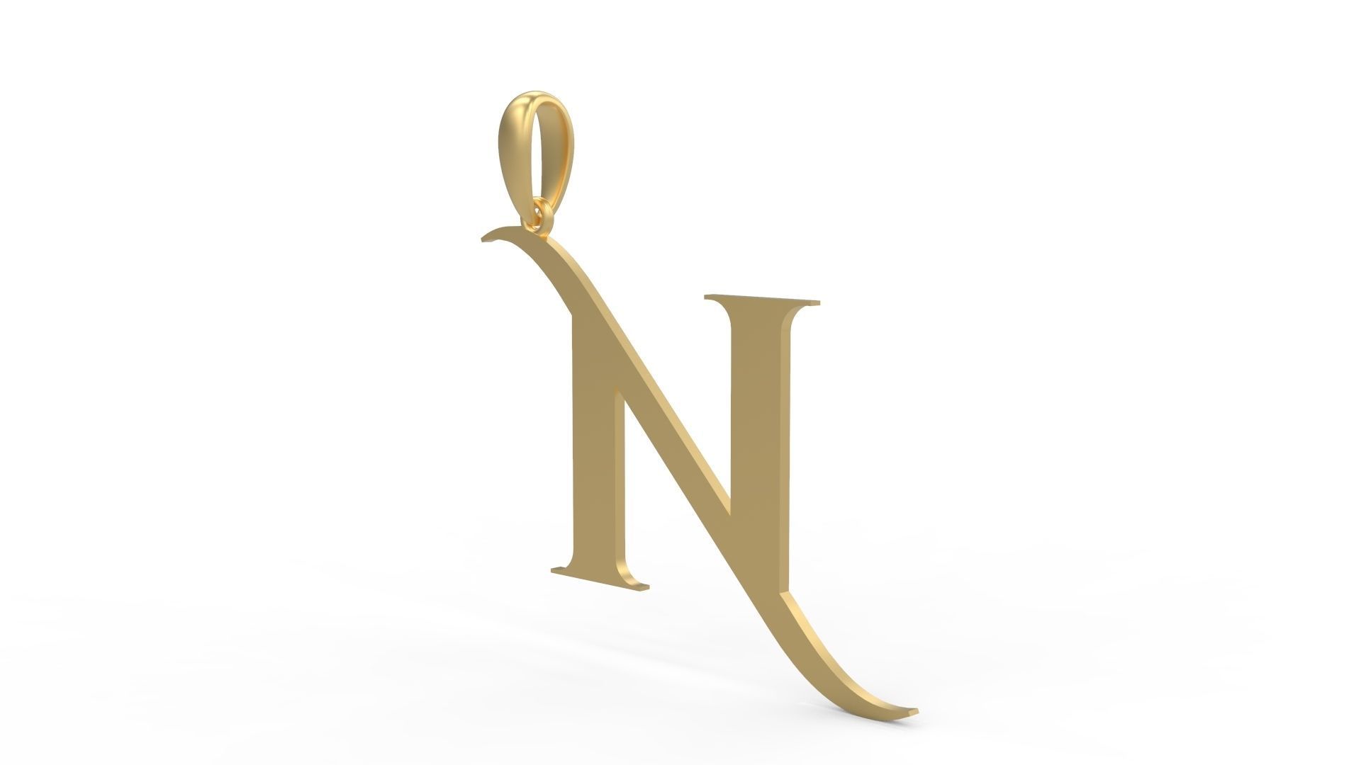 Initial Letters Pendant Cinzel Decorative N 3D print model_1