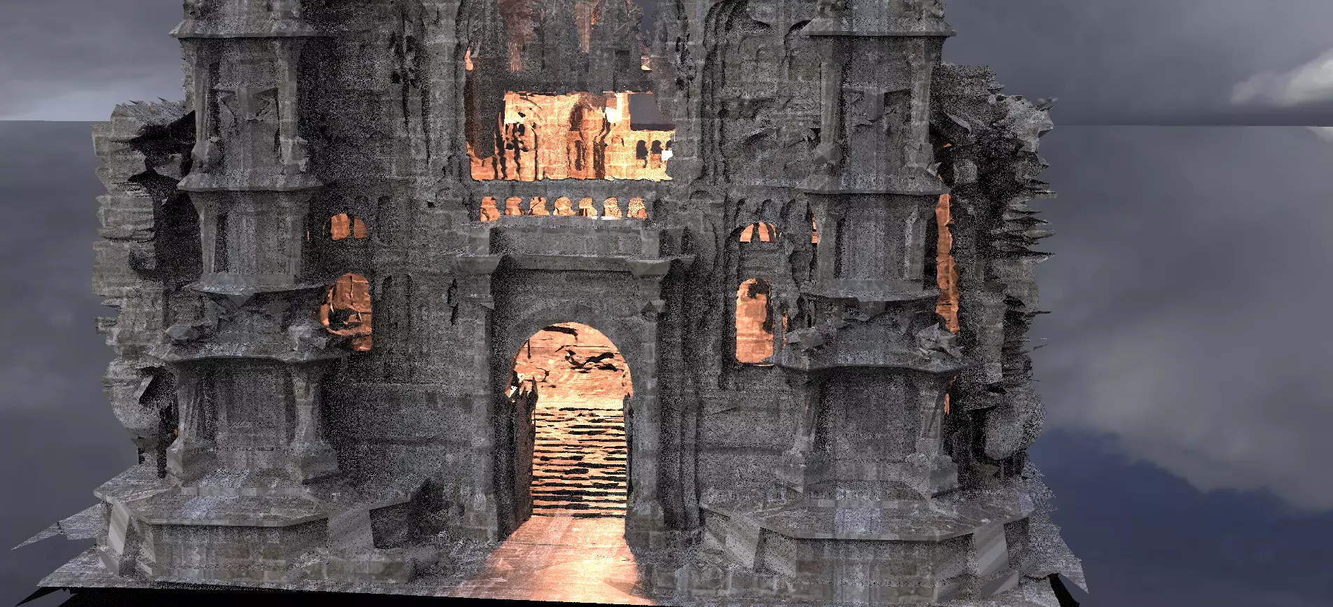 Medieval castle Christmas 3D model