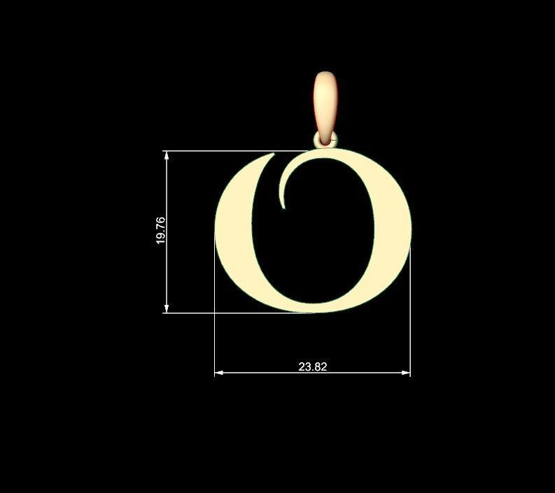 Initial Letters Pendant Cinzel Decorative O 3D print model_3