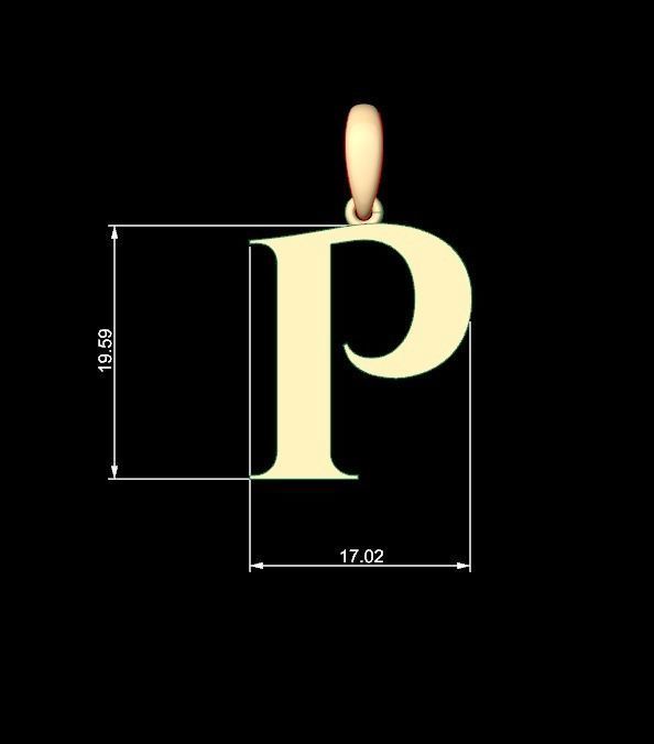 Initial Letters Pendant Cinzel Decorative P 3D print model_5