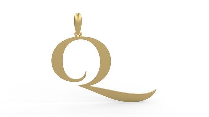 Initial Letters Pendant Cinzel Decorative Q 3D print model