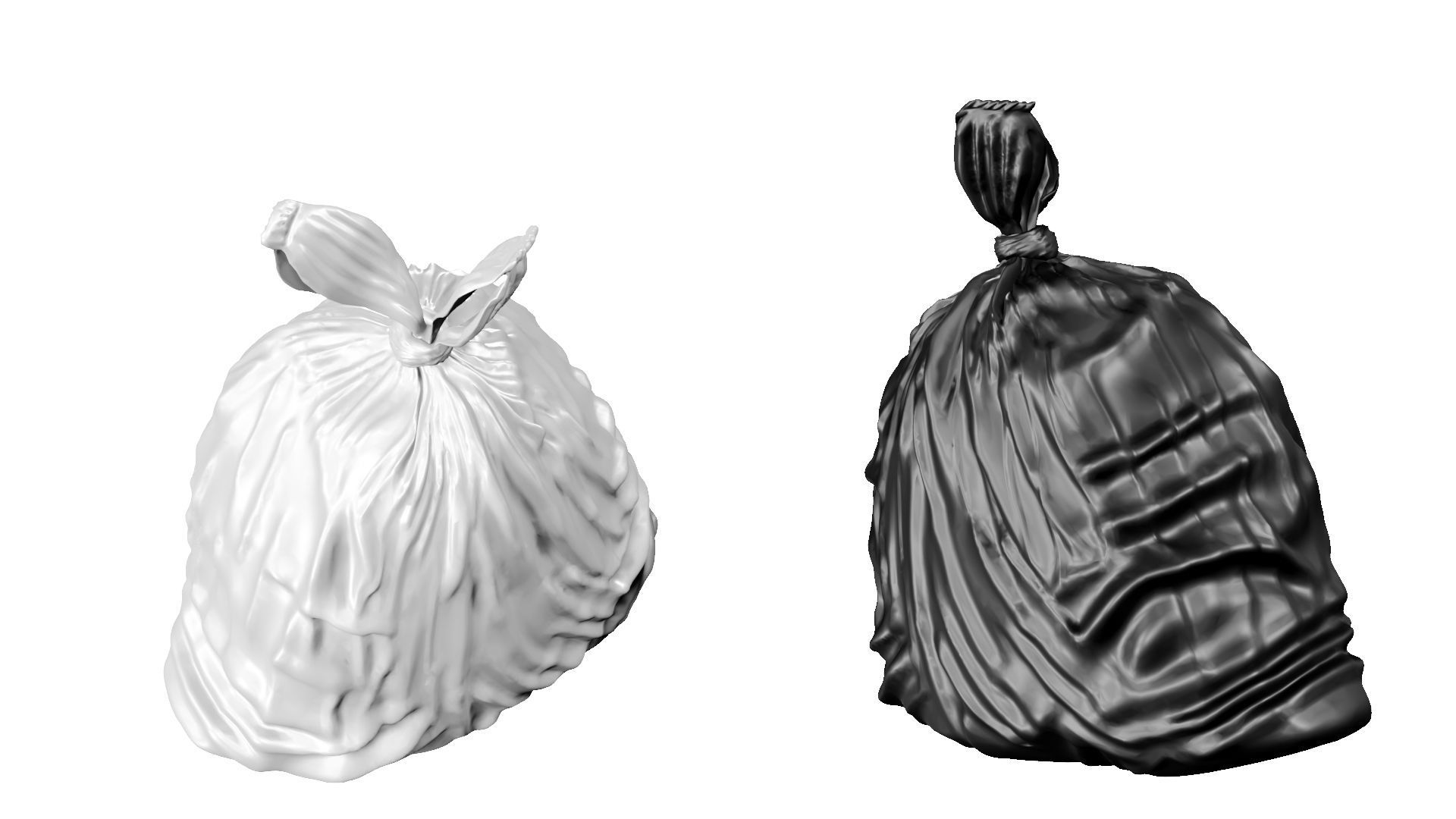 Garbage Bag Low-poly 3D model_1