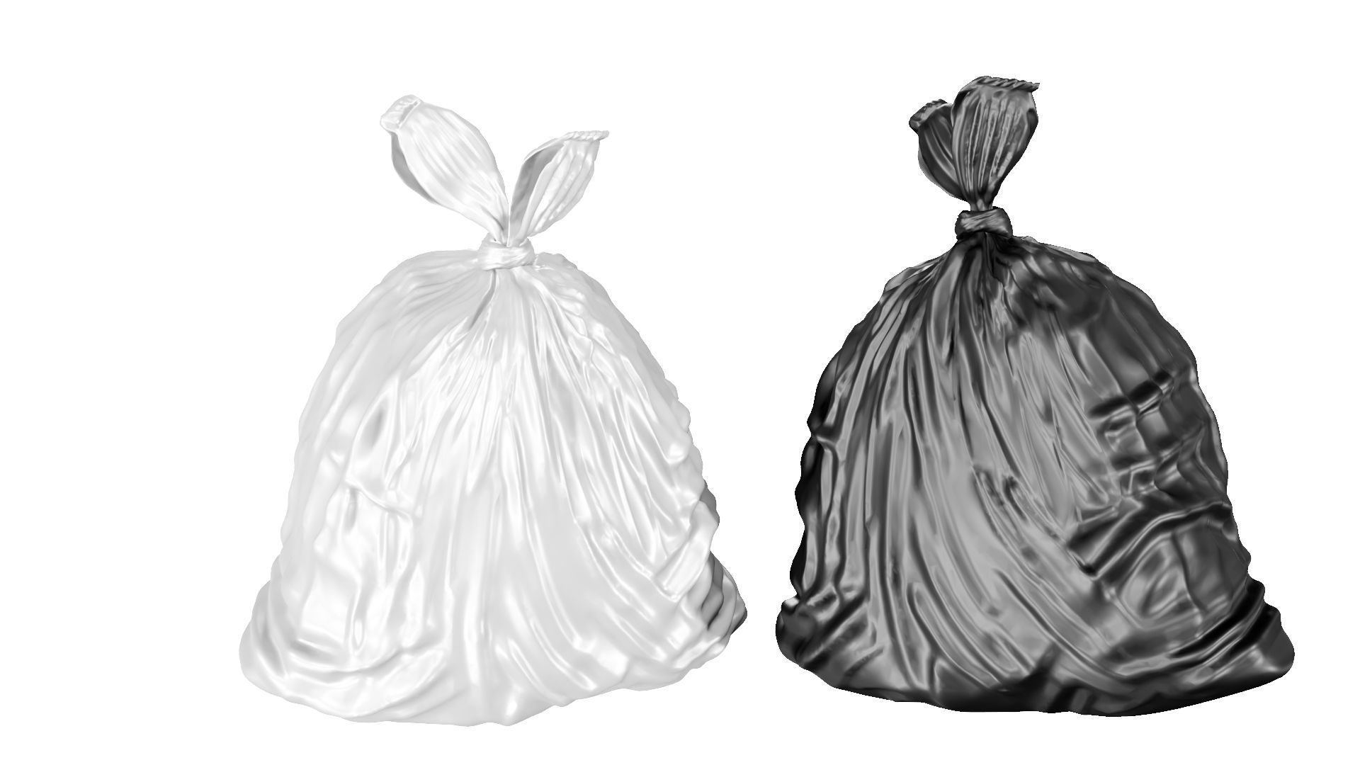 Garbage Bag Low-poly 3D model_2