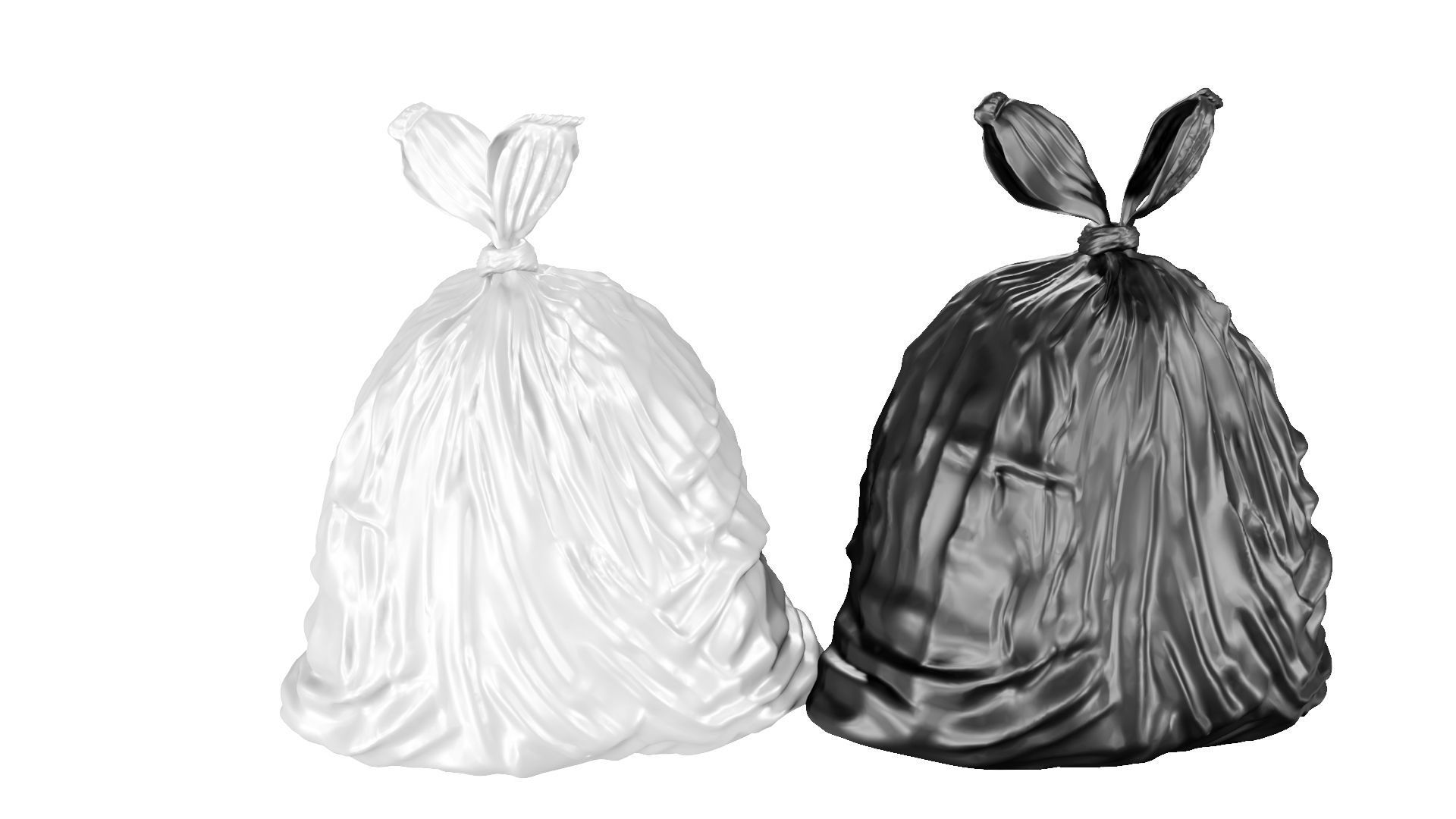 Garbage Bag Low-poly 3D model_4