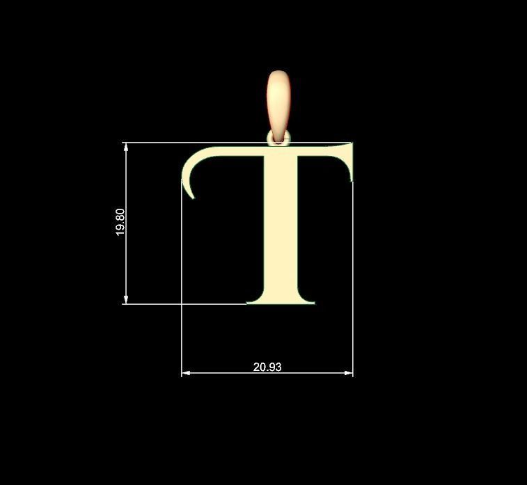 Initial Letters Pendant Cinzel Decorative T 3D print model_5