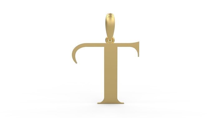 Initial Letters Pendant Cinzel Decorative T 3D print model