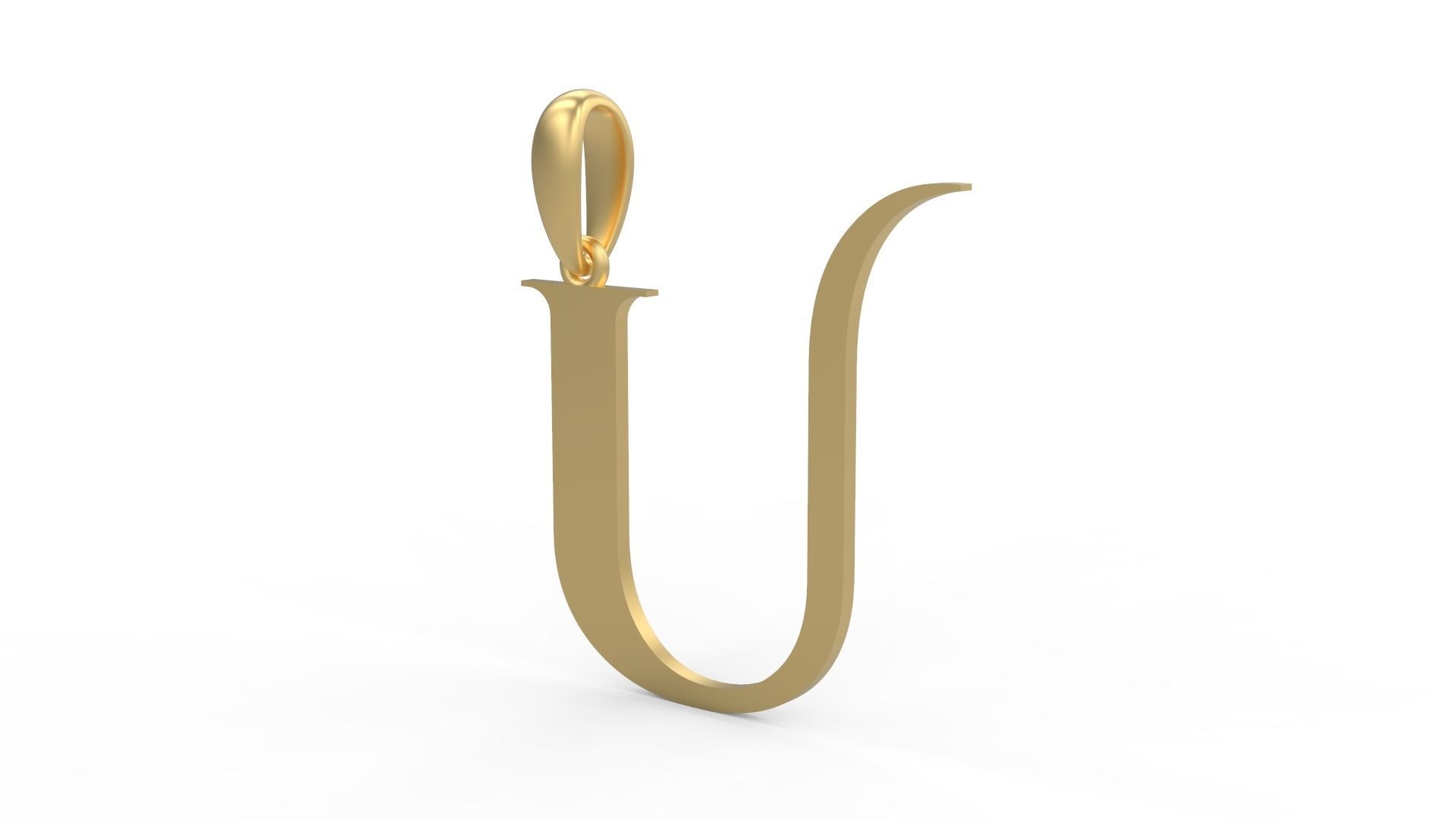 Initial Letters Pendant Cinzel Decorative U 3D print model_1