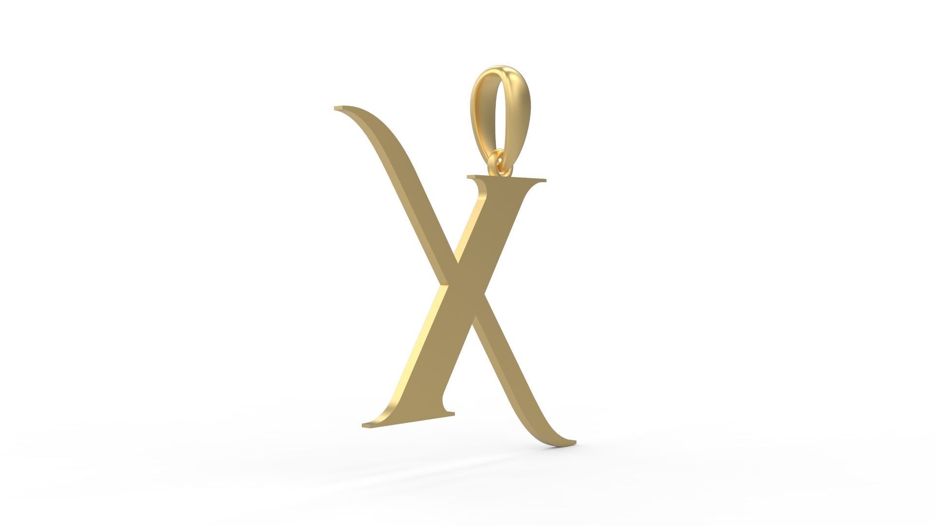 Initial Letters Pendant Cinzel Decorative X 3D print model_3