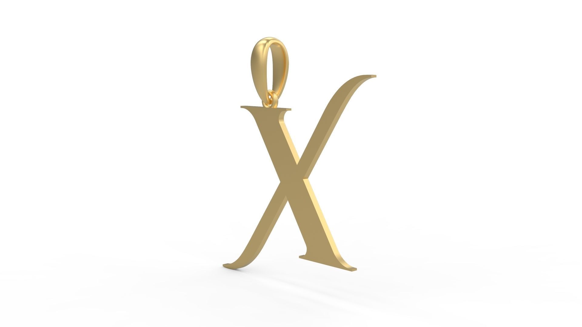 Initial Letters Pendant Cinzel Decorative X 3D print model_1